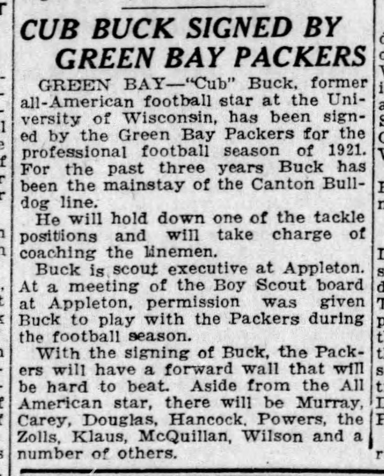 Cub Buck signs